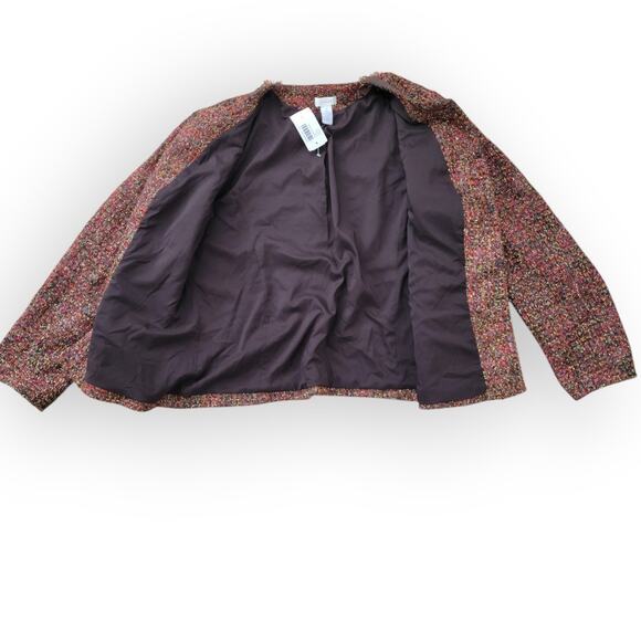 Chico's Rainbow Shine Vikey Wool Blend Multicolor Blazer Jacket Women Sz 2 / L - Picture 3 of 16